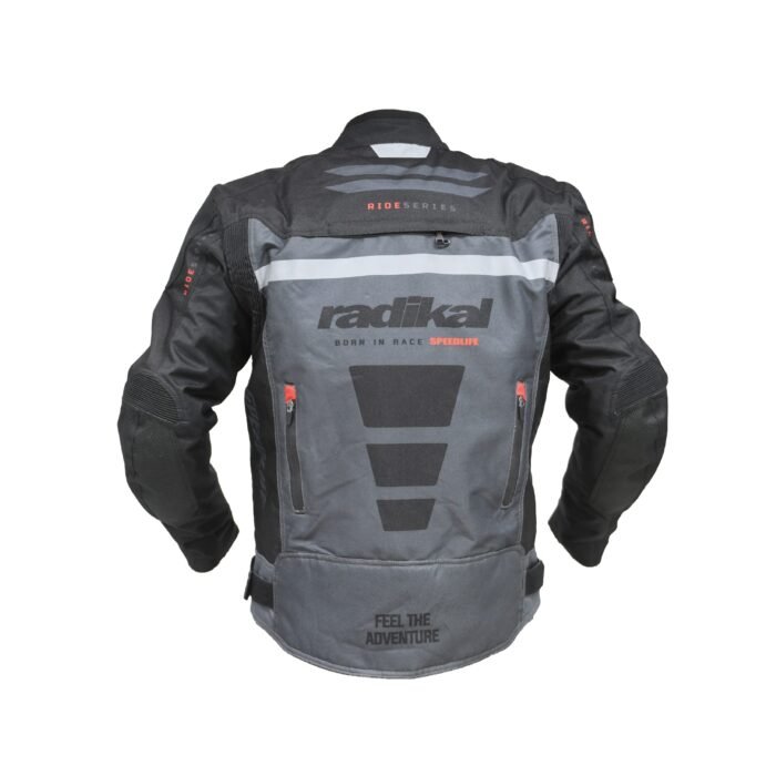 CAMPERA MOTO RIDE GRIS IMPERMEABLE PROTECCION DESMONTABLE - Image 3